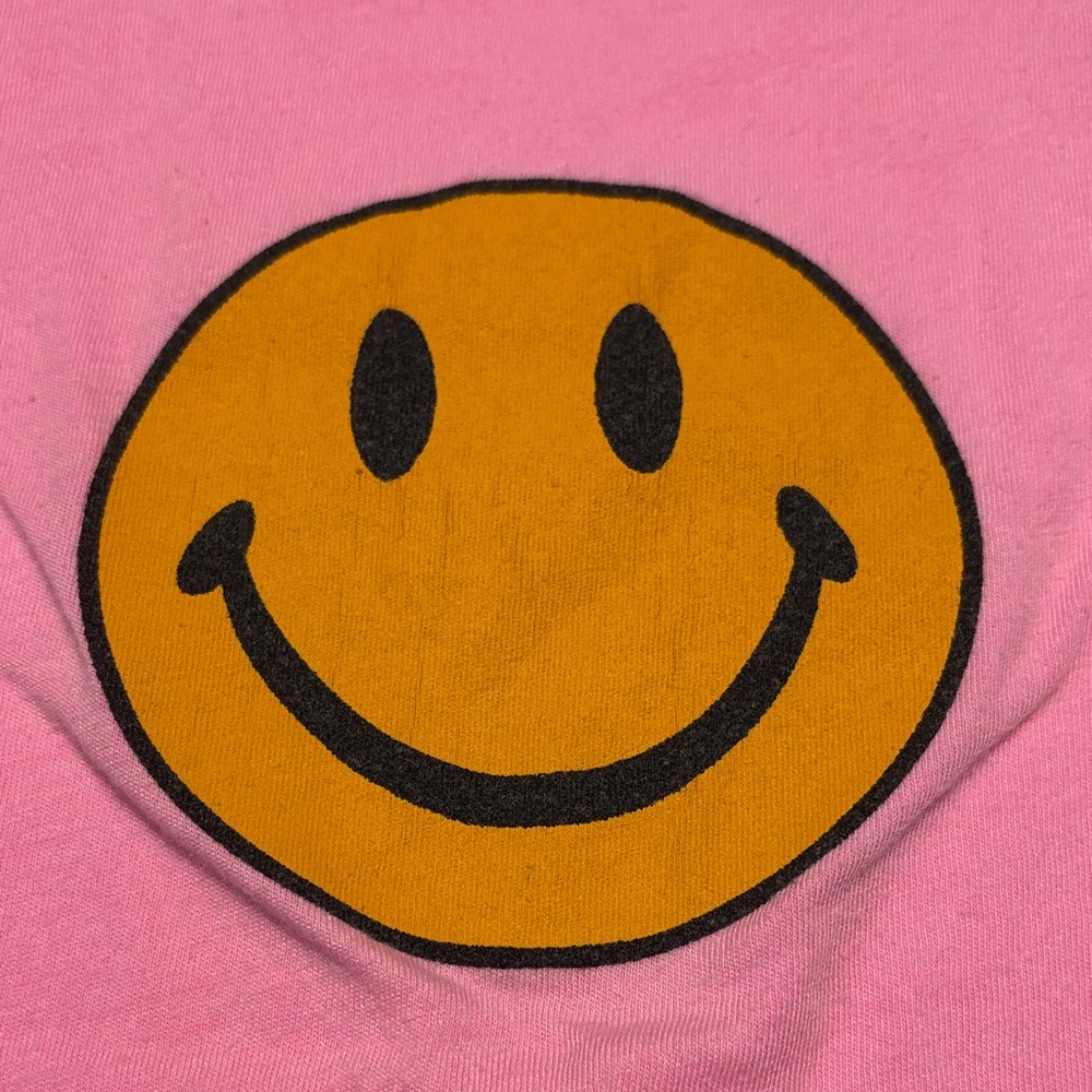 Aviator Nation Kids Pink Tee with Smiley Face Size 14 - Picture 4 of 6